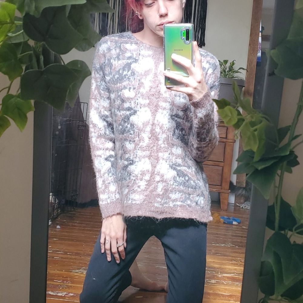 Mango MNG mohair blend abstract sweater